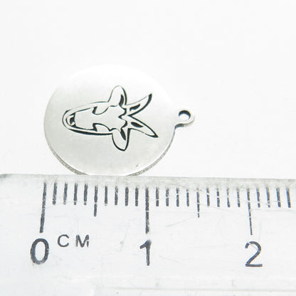 TWO IN TOWN 925 Sterling Silver USA Goat Round Charm Pendant