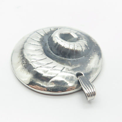 925 Sterling Silver Vintage Snake Tail Round Pendant