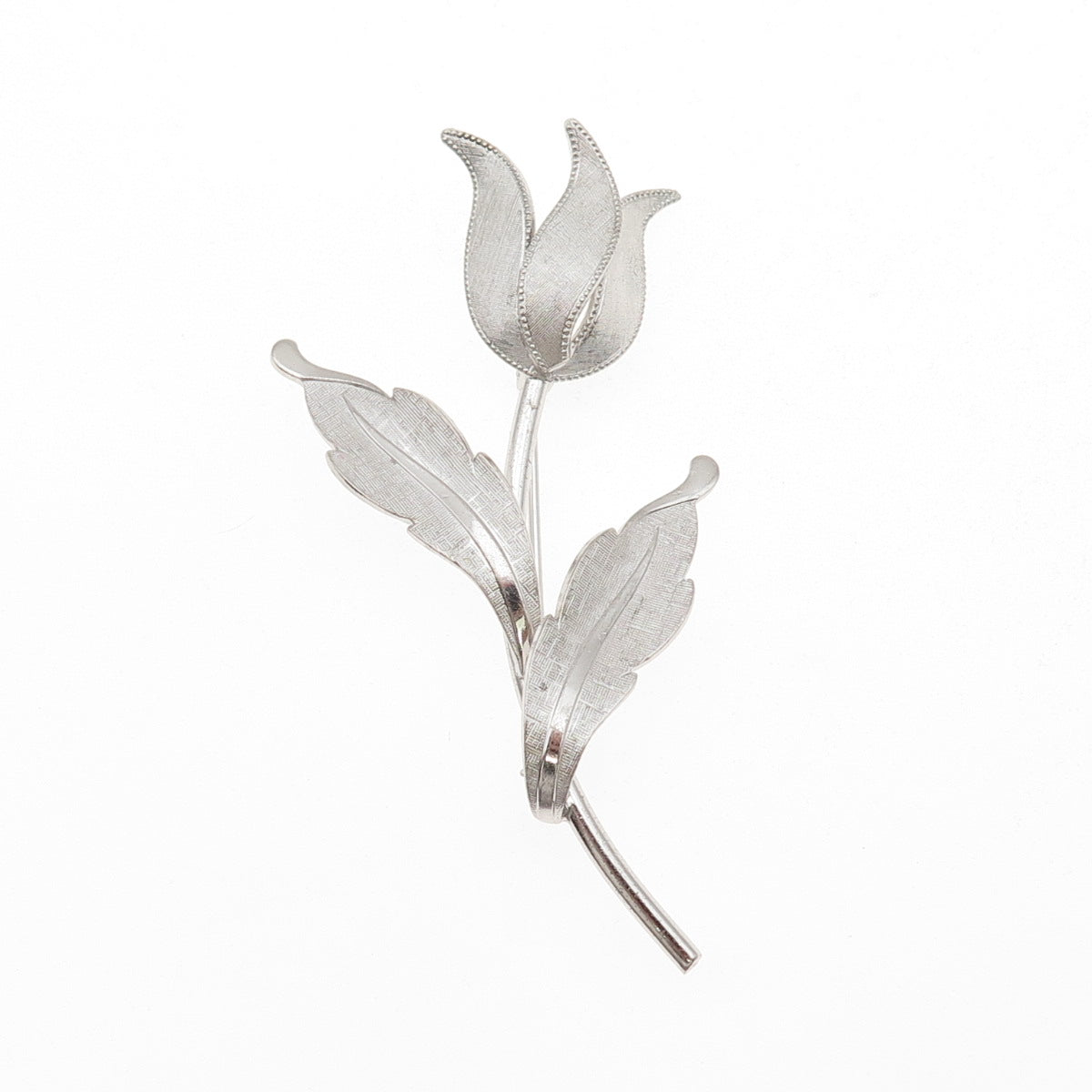 Van Dell 925 Sterling Silver Vintage Tulip Floral Pin Brooch