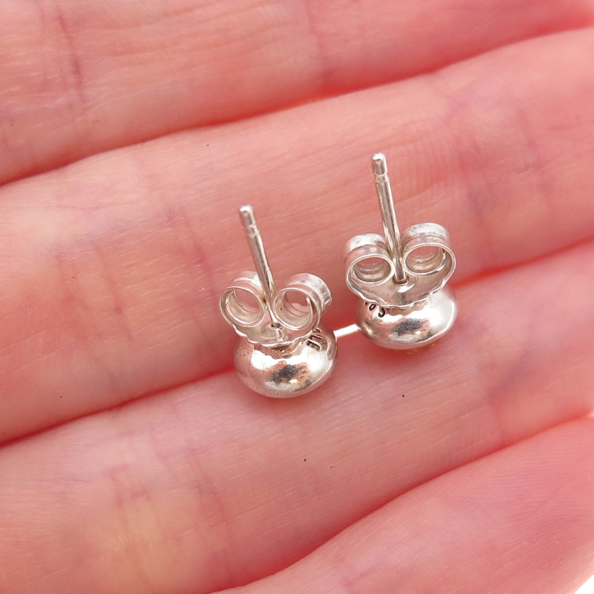 Pandora 925 Sterling Silver Real Citrine November Birthstone Stud Earrings