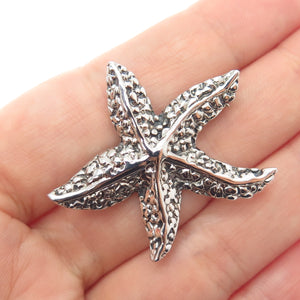 TERASURE 925 Sterling Silver Vintage Starfish Oxidized Pin Brooch