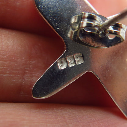 925 Sterling Silver Vintage Crossover Stud Earrings