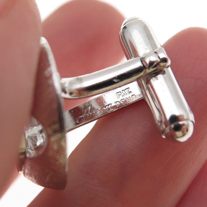 Anson 925 Sterling Silver Vintage Real Diamond Starburst Cufflinks