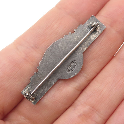 DIEGES & CLUST 925 Sterling Antique Figure Skating Test America on Wheels Brooch