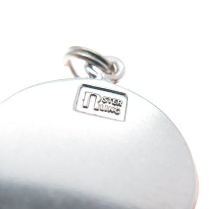 925 Sterling Silver Vintage "Navy Resale System" Round Charm Pendant