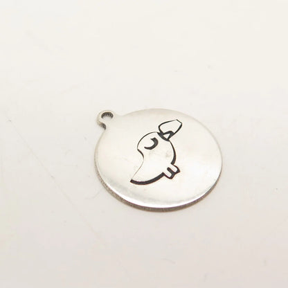 925 Sterling Silver USA Two In Town Bird Charm Pendant