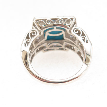 Chuck Clemency 925 Sterling Silver Real Turquoise Tanzanite & Topaz Ring Size 8