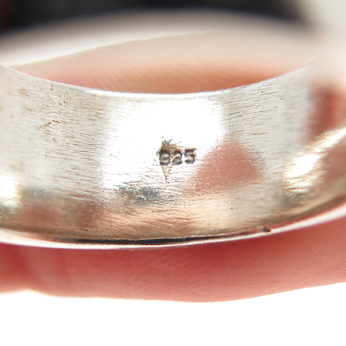 925 Sterling Silver Vintage Runic Oxidized Band Ring Size 10.75