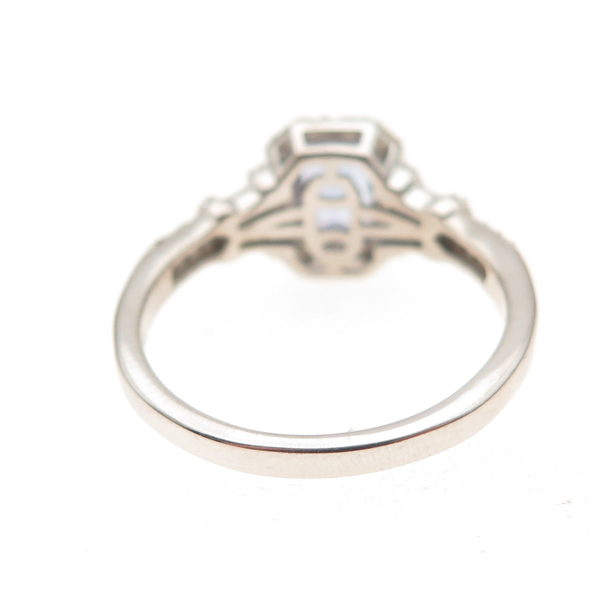 D'Joy 925 Sterling Silver Real Diamond & Tanzanite Ring Size 8