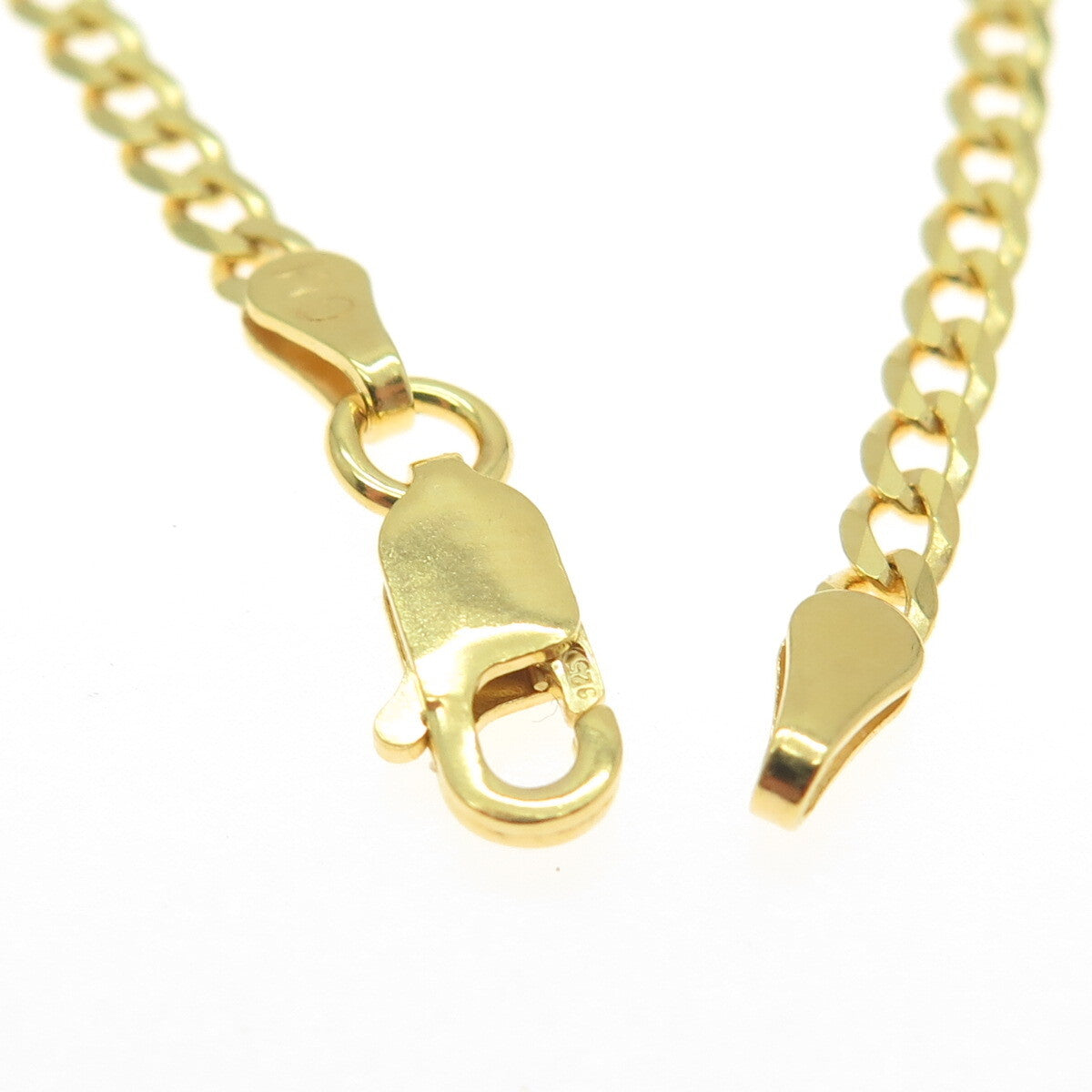 P. LUX 925 Sterling Silver Gold Plated Italy Curb Link Bracelet 8.25"