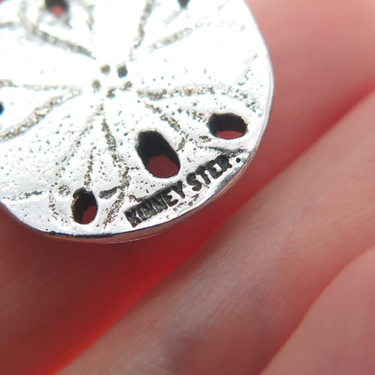 KINNEY 925 Sterling Silver Vintage Sand Dollar Oxidized Minimalist Charm Pendant