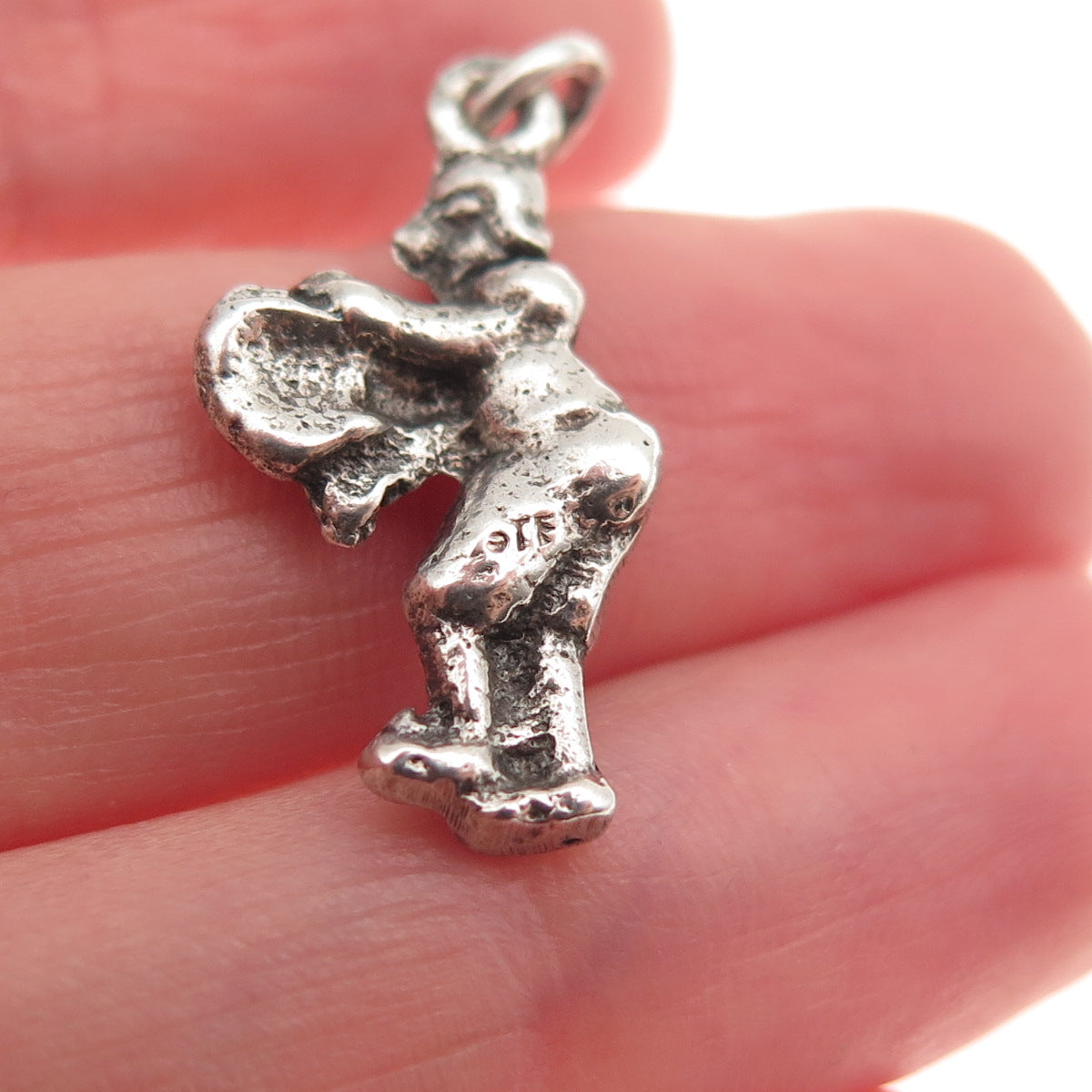 925 Sterling Antique Art Deco Matador Bull Fighter Oxidized Mini Charm Pendant