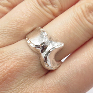 925 Sterling Silver Vintage Abstract Ring Size 6.75