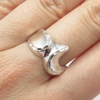 925 Sterling Silver Vintage Abstract Ring Size 6.75