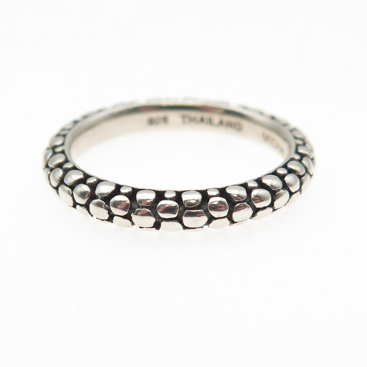 Michael Dawkins 925 Sterling Silver Dotted Oxidized Band Ring Size 8