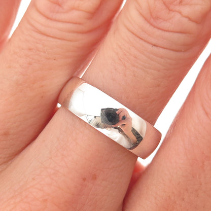 925 Sterling Silver Vintage Classic Wedding Band Ring Size 7.75