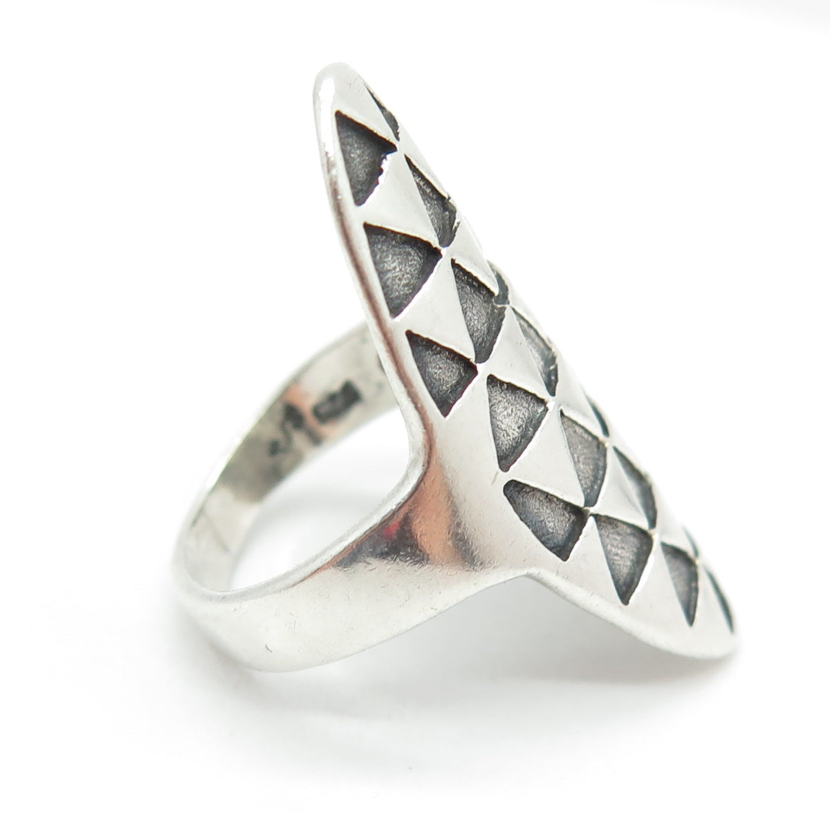 925 Sterling Silver Vintage Tribal Statement Ring Size 7