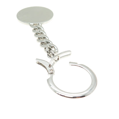 ANSON 925 Sterling Silver Vintage Curb Chain Tag Key Ring