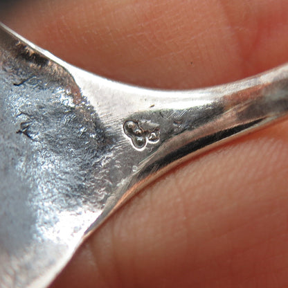 Old Pawn 925 Sterling Silver Vintage Turquoise Snake Eye Eagle Ring Size 14.25