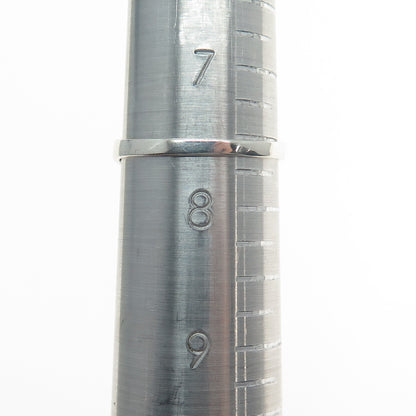 925 Sterling Silver Vintage Real Abalone Shell Flower Oxidized Ring Size 7.5