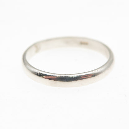 925 Sterling Silver Vintage Classic Wedding Band Ring Size 7.75