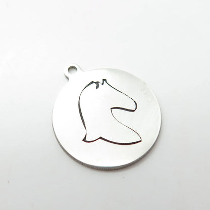 925 Sterling Silver USA Two In Town Horse Charm Pendant