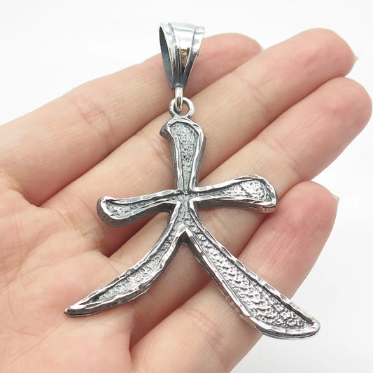 925 Sterling Silver Vintage "Big" Chinese Character Pendant