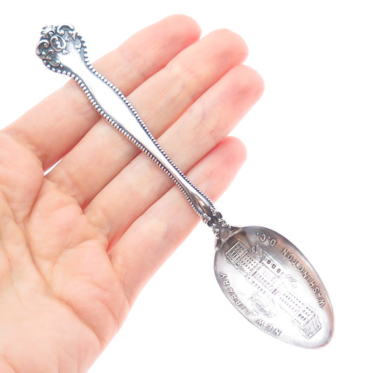 ALVIN 925 Sterling Antique 1900 Raleigh New Library Washington DC Coffee Spoon