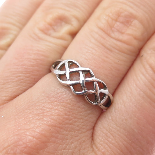 925 Sterling Silver Vintage Celtic Knot Ring Size 8