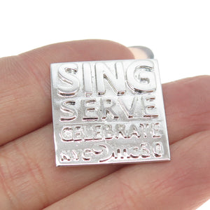 SED Jewelry 925 Sterling Silver Vintage "Sign Serve Celebrate NYC" Lapel Pin