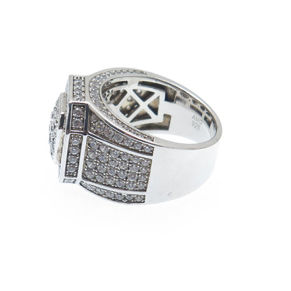925 Sterling Silver Round-Cut C Z Octagon Ring Size 9.75