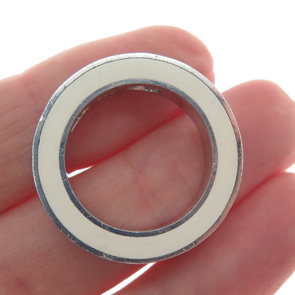 MOVADO 925 Sterling Silver Enamel Circle Slide Pendant