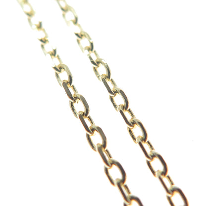 DSMK 925 Sterling Gold Plated Real Turquoise & C Z Cable Chain Necklace 18-20"