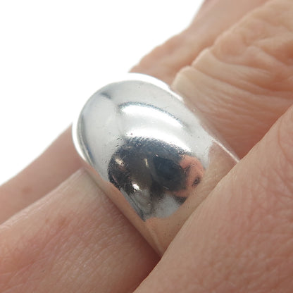 GUCCI 925 Sterling Silver Vintage Italy Modernist Puffy Band Ring Size 8
