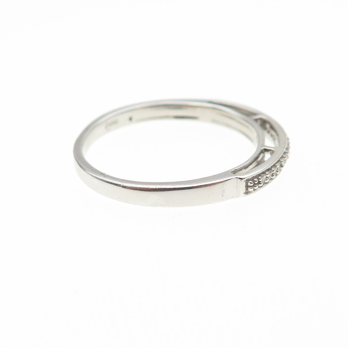 JANE SEYMOUR Sterling Silver Real Round-Cut Diamond Half Eternity Ring Size 6.75