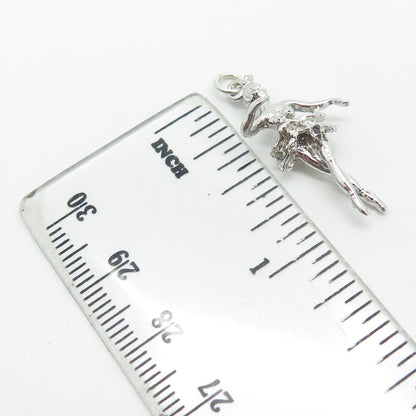 925 Sterling Silver Vintage Prima Ballerina Charm Pendant