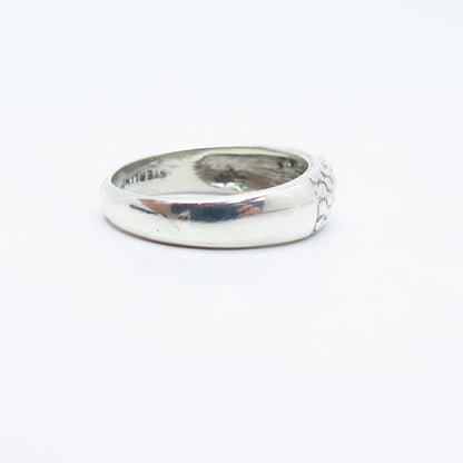 925 Sterling Silver Vintage C Z Dotted Ring Size 7.5
