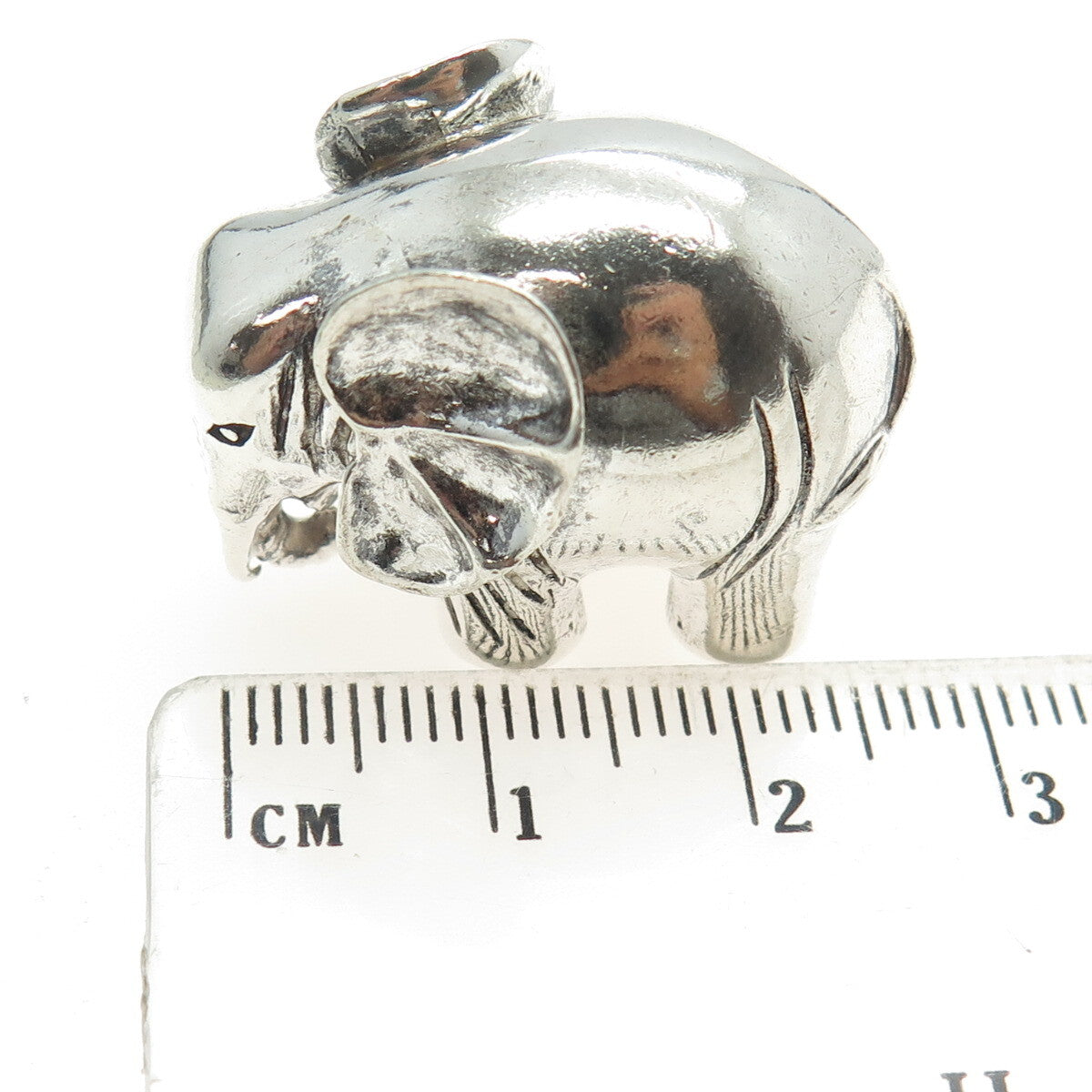 925 Sterling Silver Vintage Elephant For Good Luck Miniature / Figurine