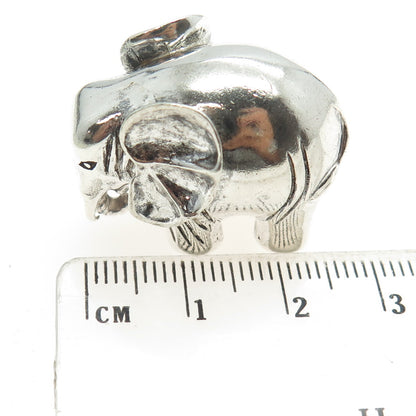 925 Sterling Silver Vintage Elephant For Good Luck Miniature / Figurine