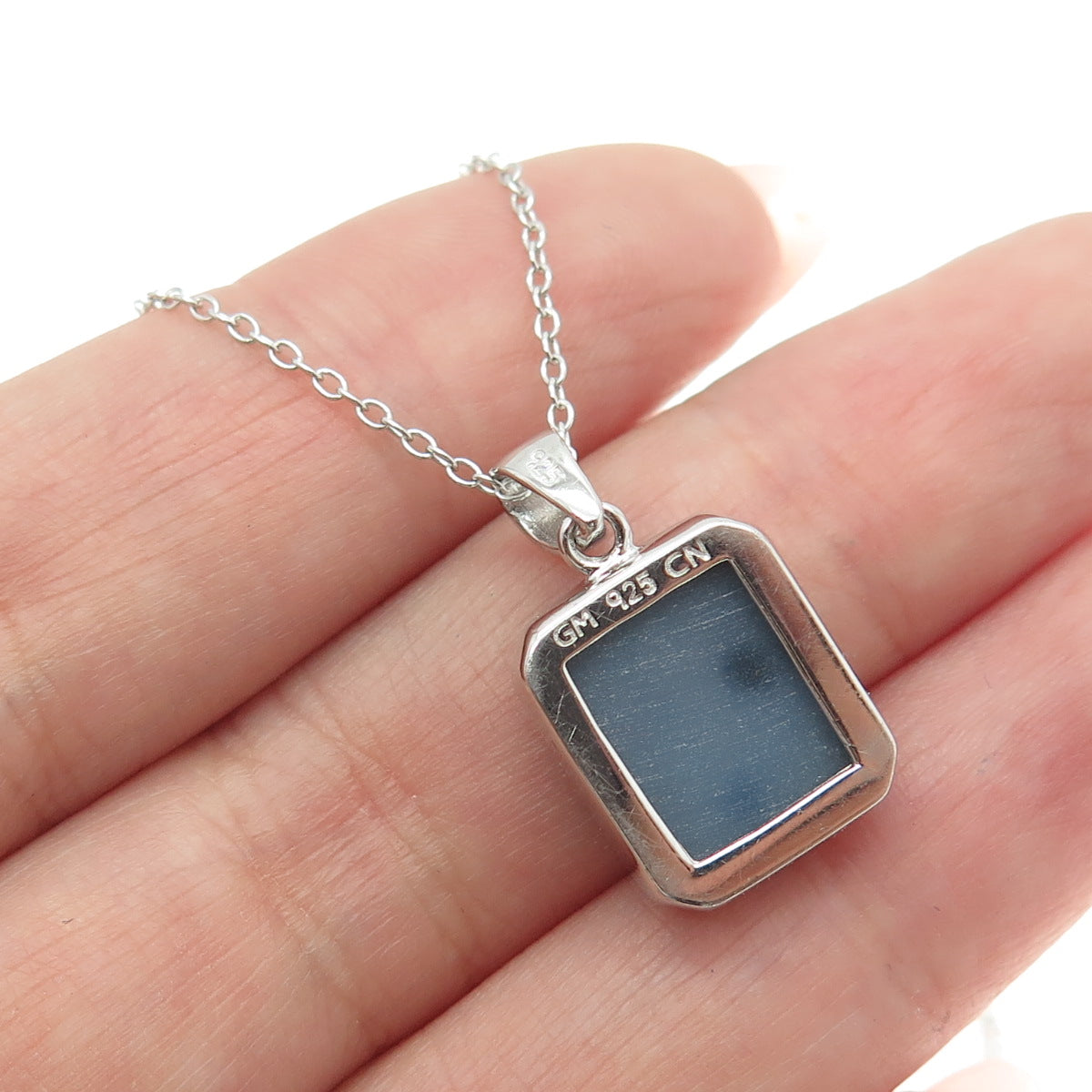 925 Sterling Silver Real Multi-Color Druzy Cable Chain Necklace 18"