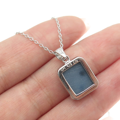 925 Sterling Silver Real Multi-Color Druzy Cable Chain Necklace 18"