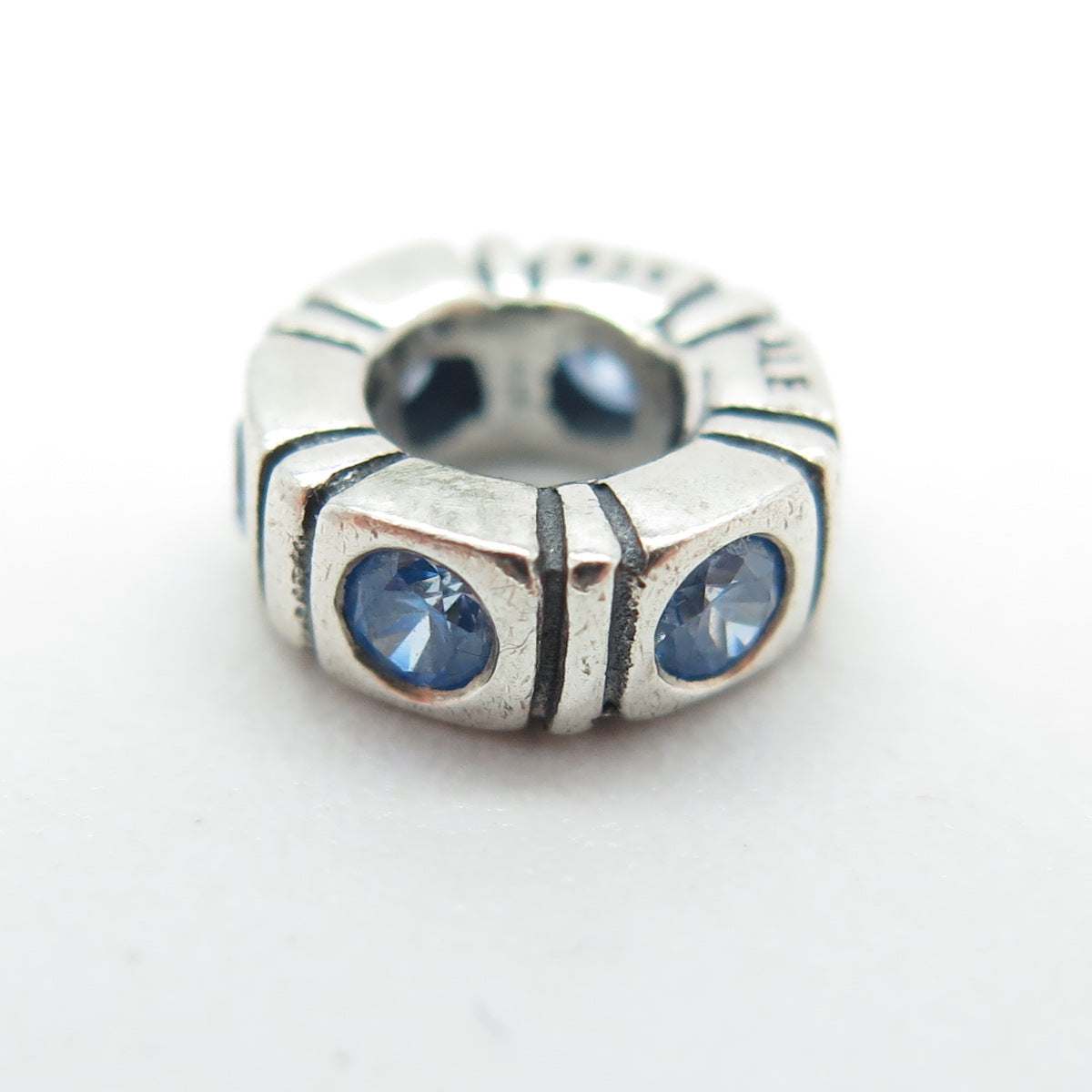 PANDORA 925 Sterling Silver Blue C Z Bead Charm