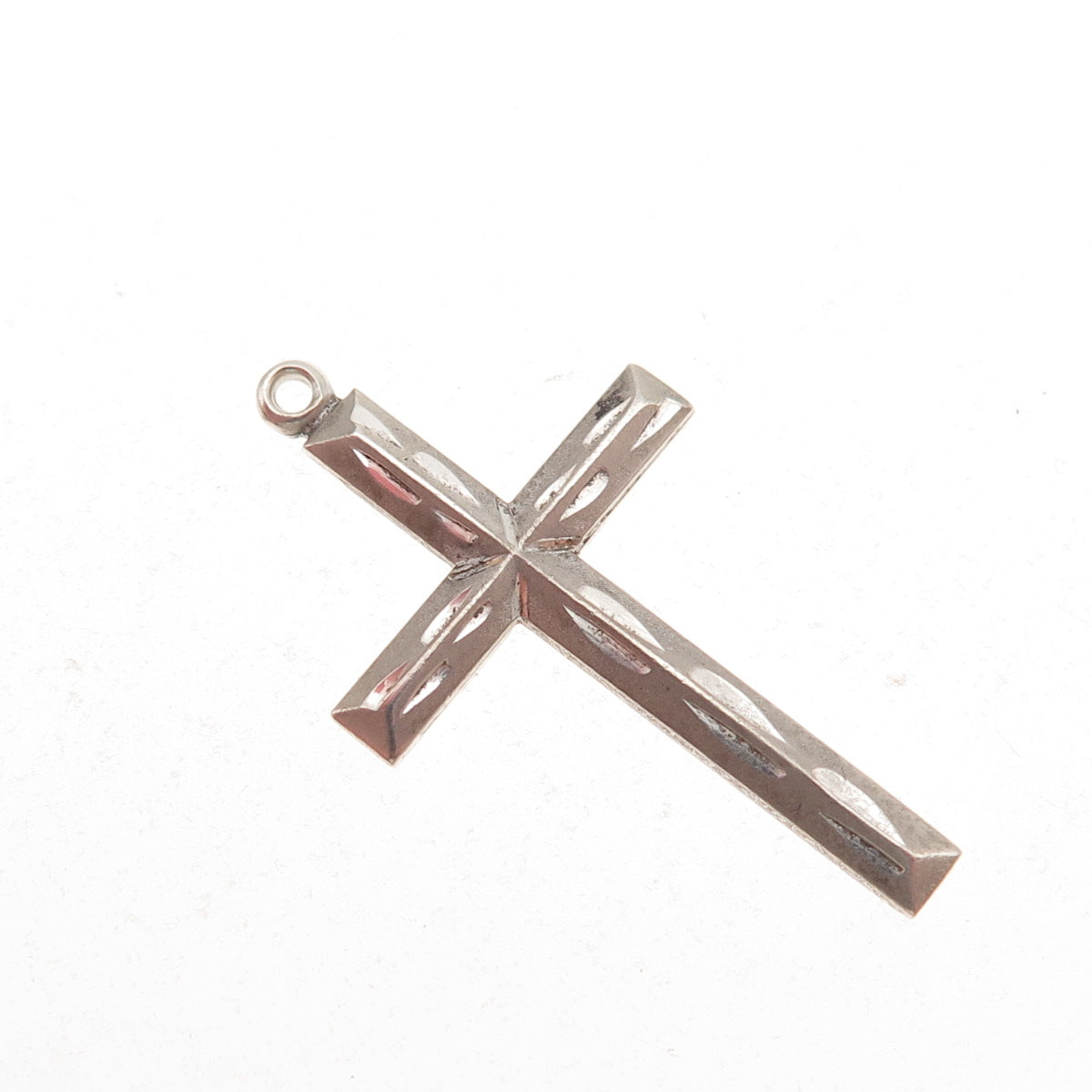 Theda 925 Sterling Silver Antique Art Deco Cross Oxidized Charm Pendant