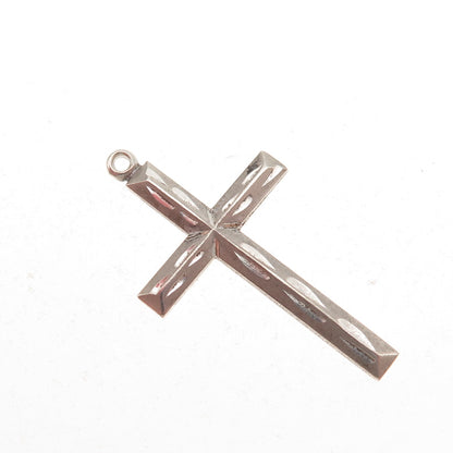 Theda 925 Sterling Silver Antique Art Deco Cross Oxidized Charm Pendant