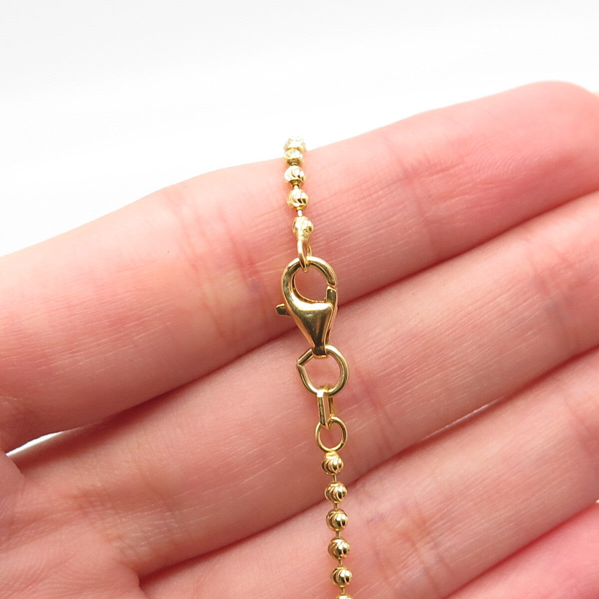925 Sterling Silver Gold Plated C Z Panther Ball Chain Necklace 12"
