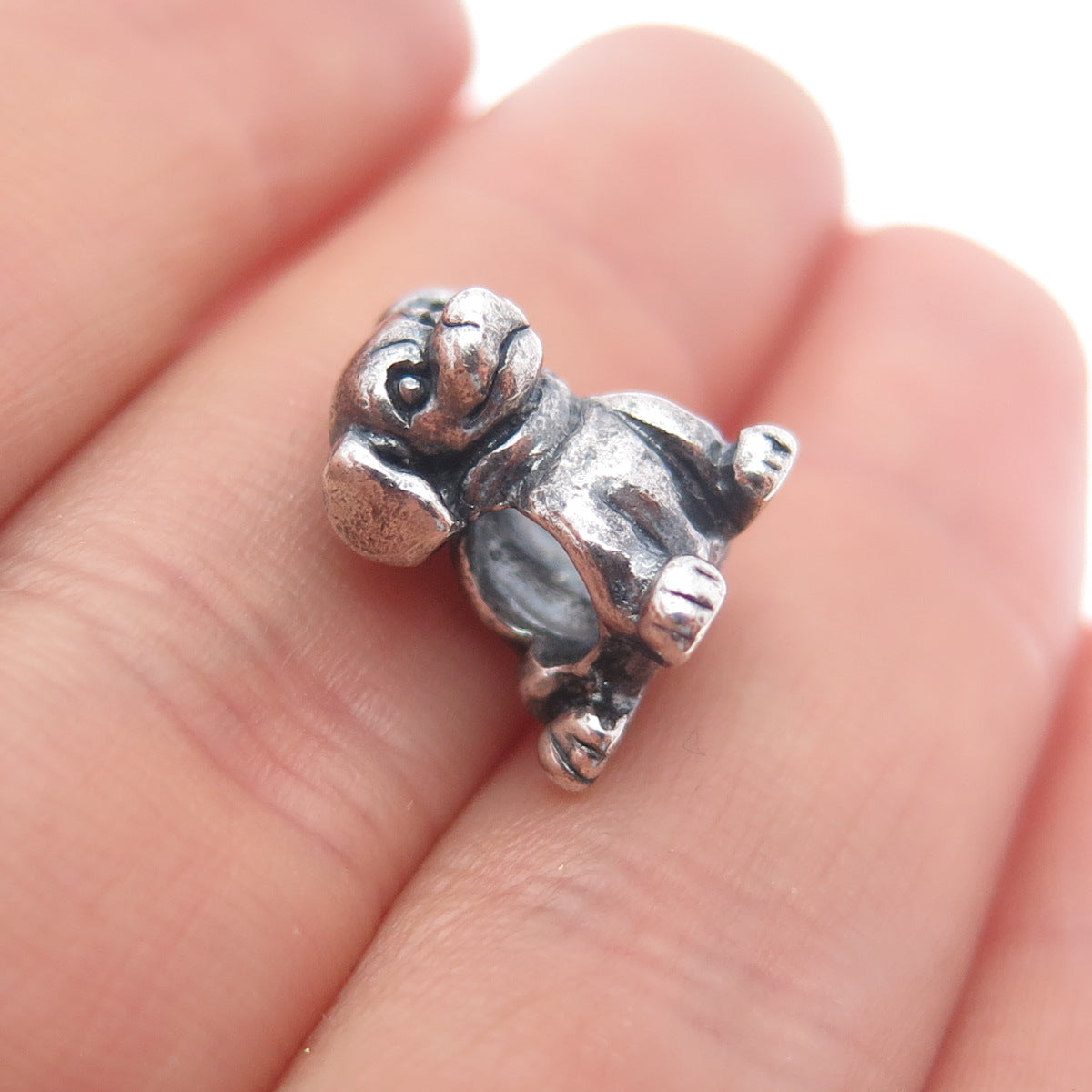 MICHAEL ANTHONY 925 Sterling Silver Italy Dog Slide Bead Charm