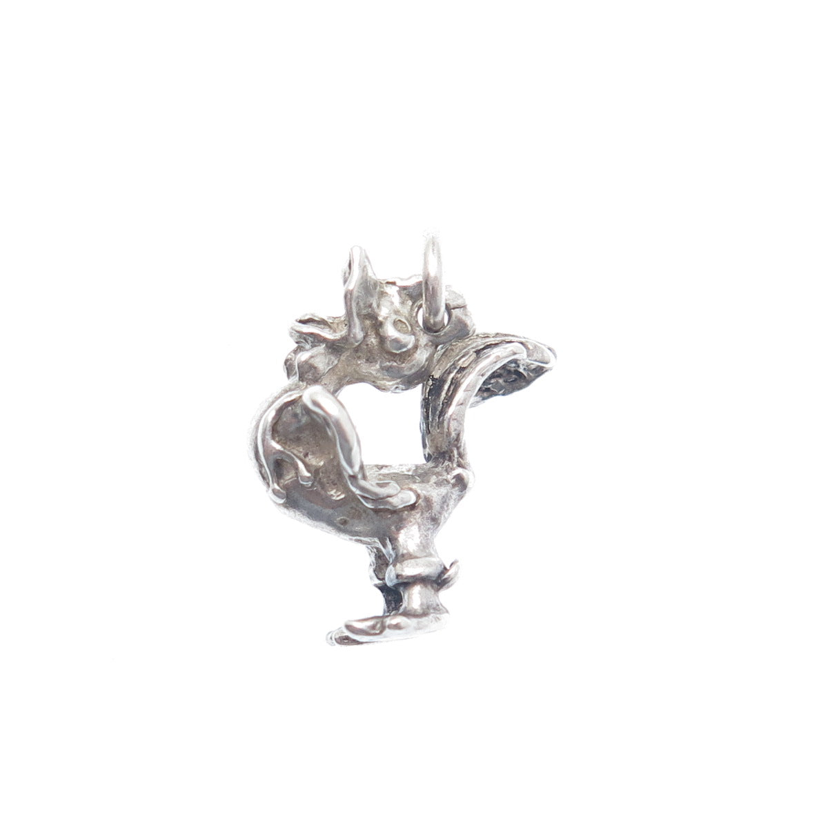 925 Sterling Silver Vintage Rooster Minimalist 3D Charm Pendant
