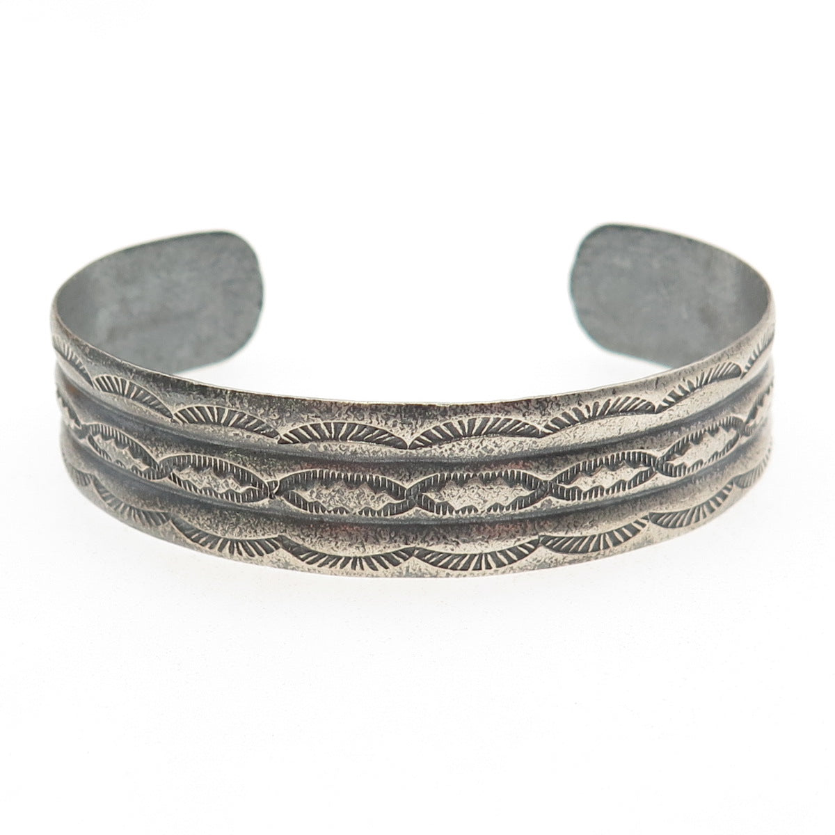 Old Pawn 925 Sterling Silver Vintage Southwestern Adjustable Cuff Bracelet 6.5"