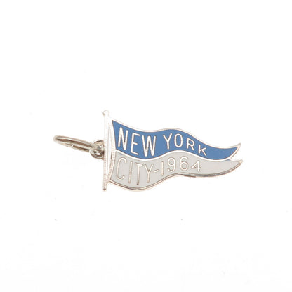 BEAU 925 Sterling Silver Vintage Enamel 1964 New York World's Fair Mini Pendant