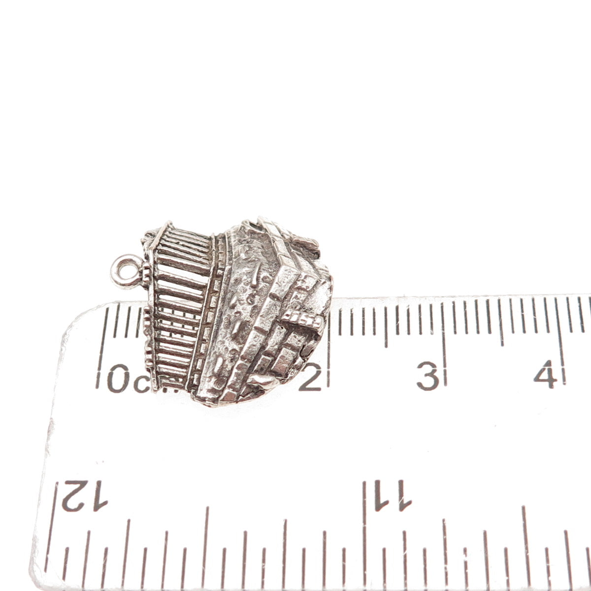 835 Silver Vintage Parthenon Oxidized Charm Pendant
